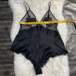 🆕 Victoria'S Secret Black Sheer Teddy Floral Lace Bodysuit Sheer Satin thumbnail 7