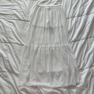 OFFLINE Aerie White Sheer Pointelle Mesh Maxi Skirt Medium Beachy Quiet luxury thumbnail 8