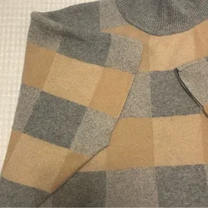 NOTE Di ANITA Sweater Turtleneck OneSz GrayPlaid MerinoCashmere PonchoCheckITALY thumbnail 6
