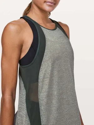 lululemon athletica Green and Gray Strappy Racerback Tank thumbnail 3