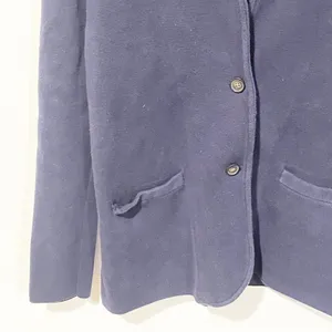 J Crew‎ Medium Navy Blue Sweater Blazer Jacket G9309 Two-Button Knit Jacket thumbnail 2