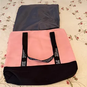 VERY nice Pink Tote Bag with Black Accents. thumbnail 11