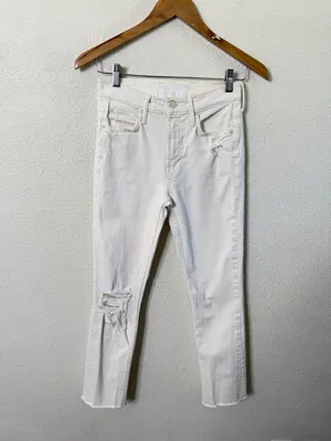 Mother Superior‎ The Flirt Chew Ankle Straight Leg Jeans Womens Size 24 thumbnail 3