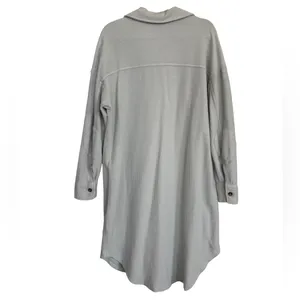 Anthropologie Pilcro Light Sage Button Front Ribbed Duster Shacket Size Small thumbnail 4