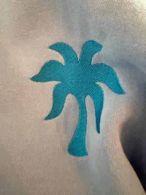 Pink Palm Puff Hoodie Blue thumbnail 3