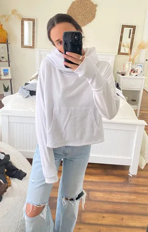 White Turtleneck Hoodie thumbnail 1