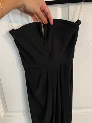 ASOS Rare London Black MIDI Dress With Slit thumbnail 5