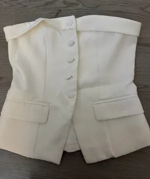Princess Polly White corset button top thumbnail 1