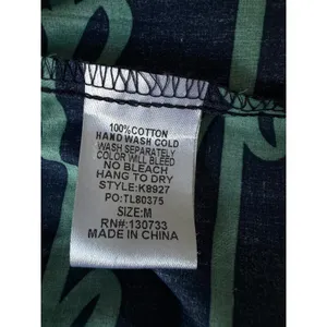 Umgee‎ Navy Blue Green Bow Print Cotton Midi Dress Medium Puff Sleeve thumbnail 13