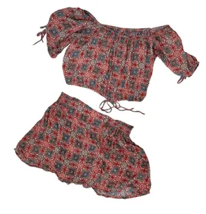 FREE PEOPLE Two Piece Crop Top Mini Skirt Set Size Small thumbnail 1