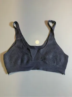 Free‎ People Show Off Set Pewter Gray Knit Bralette Wide Leg Pants Size M thumbnail 8