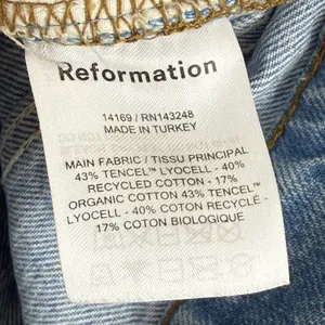 Reformation Montauk Jeans Light Wash High Rise Wide Leg‎ Crop Size 25 thumbnail 10