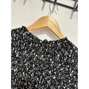 Zara Floral Printed Pleat Mini Dress XS Black Long Sleeves‎ Whimsygoth thumbnail 8