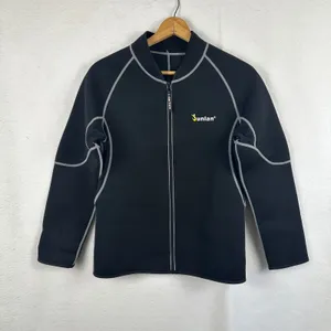 Sunlan Neoprene Jacket Black Gray Trim‎ Full Zip Activewear Women's XL thumbnail 2