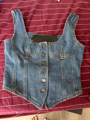 Princess Polly Denim Top Crop thumbnail 2