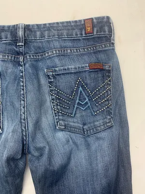 7 for all man kind size 29 A Pocket Women’s Flared Denim Jeans Blue thumbnail 11