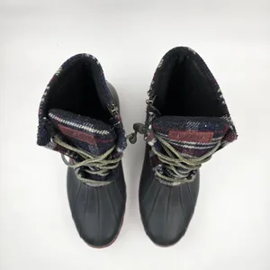 Sperry Saltwater Duck Boots Womens‎ 10 M Blue Red Wool Plaid Waterproof Rubber thumbnail 7