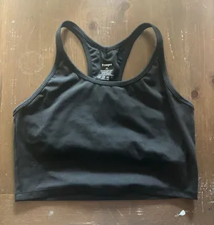 Black Racerback Crop Sports Bra - XL thumbnail 1
