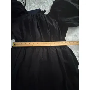 Pomander Place Ares Dress Linen Puff Short Sleeve Mini Black Size Medium thumbnail 13