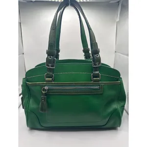 Vintage‎ Coach 7465 Hamilton Kelly Green Leather Satchel Handbag thumbnail 3