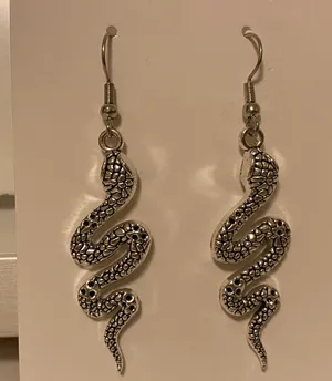 Silver Snake Earrings thumbnail 3