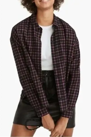 Madewell Flannel Westlake Shirt in Stoppard Plaid Women’s Small thumbnail 1
