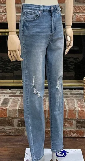 NWOT juniors skinny distressed high rise light wash jeans thumbnail 6