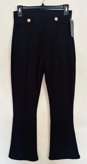 C-Mode Black Flared Pants Leggings‎ Women’s Sz Medium Warm Inside thumbnail 1