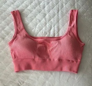 Amazon Light Pink Ribbed Sports Bra thumbnail 1