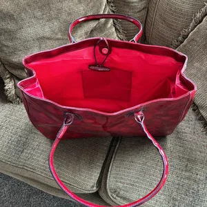 New tote bag, heavy shiny vinyl Red thumbnail 6