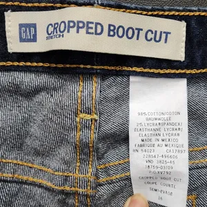 Gap Cropped Boot Cut Jeans Womens 16 Dark Blue Solid Regular Modern‎ thumbnail 2