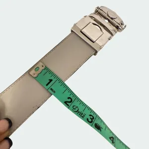 Falari Automatic Ratchet Belt Size Medium‎ Adjustable Buckle Gray Leather Strap thumbnail 7