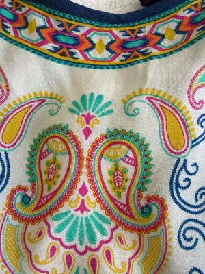 Flying Tomato Boho Euro Summer Festival Beach Paisley Spaghetti Strap Tank L thumbnail 4