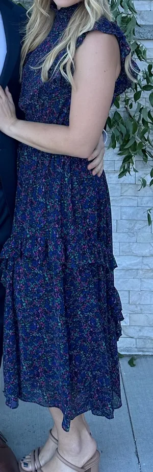 Blue floral lulus dress thumbnail 1