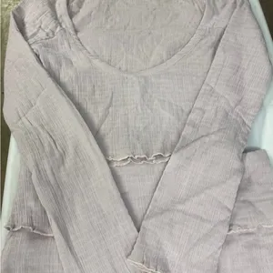 Free People Gathered Cotton Stretch Soft Mauve 2 Piece Skirt Set. Size X-Large thumbnail 4