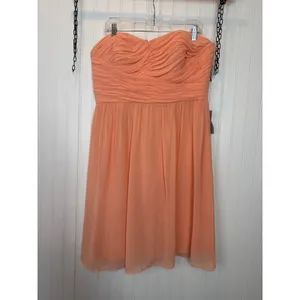 NWT Donna Morgan Peach Short Cocktail Dress Strapless Bridesmaid Wedding Sze 18 thumbnail 2