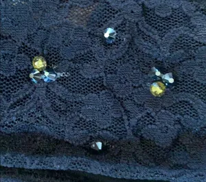 Aerie black lace strapless bralette with stones thumbnail 6