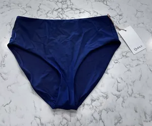 NWT Quince Navy Blue High Rise Bikini Bottoms Small thumbnail 1