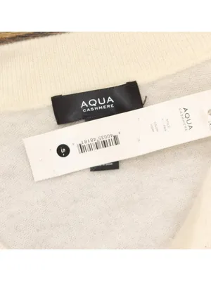 Aqua Womens 100% Cashmere V Neck Sweater V11599 Ivory Off White S thumbnail 4