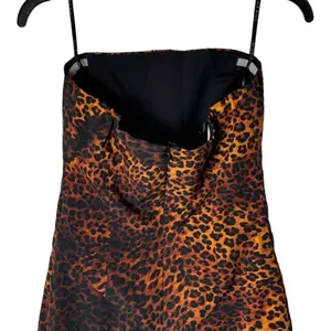 Black‎ Halo Jackie Dress Women 0 Brown Black Leopard Print Strapless Sheath thumbnail 6