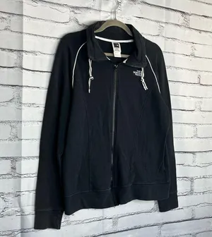 The North Face Women’s XL Fleece Softshell Full-Zip Pullover Jacket Black White thumbnail 2