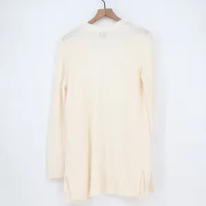 Old Navy Womens Cream Open Front Longline Cardigan Sweater Wool Blend Large thumbnail 5