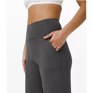 LULULEMON Align Wide Leg Super-High-Rise 23” Crop - Graphite (Dark) Grey - Sz. 6 thumbnail 4