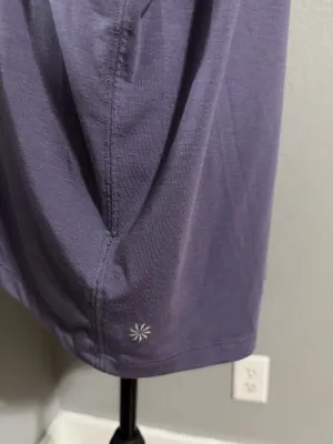 Athleta Move With Ease Athletic Yoga Soft Flowy Boxy Purple Top Large. thumbnail 3