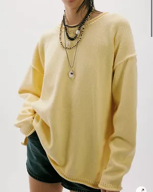 Free People We The Free Ella Roll-Neck Cotton Knit Sweater thumbnail 1