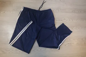 Zoey Beth women's sweatpants sweats jersey in navy blue and white size large. thumbnail 1