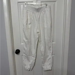 Faherty Arlie‎ Day White Jogger Pants size XL linen thumbnail 3