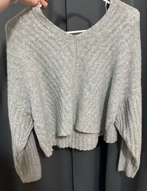 Cropped Grey Sweater Gray Size M thumbnail 1