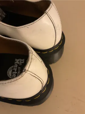 Dr. Martens women White Leather smooth Platform Oxfords shoes US 8 thumbnail 4