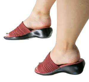 Vintage 90s Cabin Creek Red Woven Wedge Sandals thumbnail 1